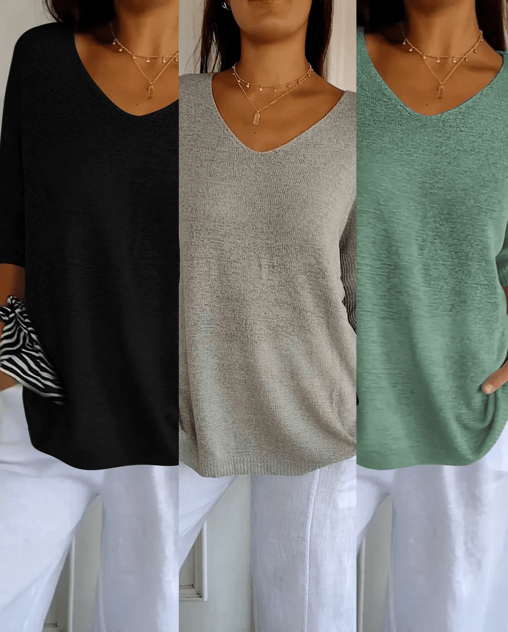 Kit 3 Blusas Luna® em Malha Leve